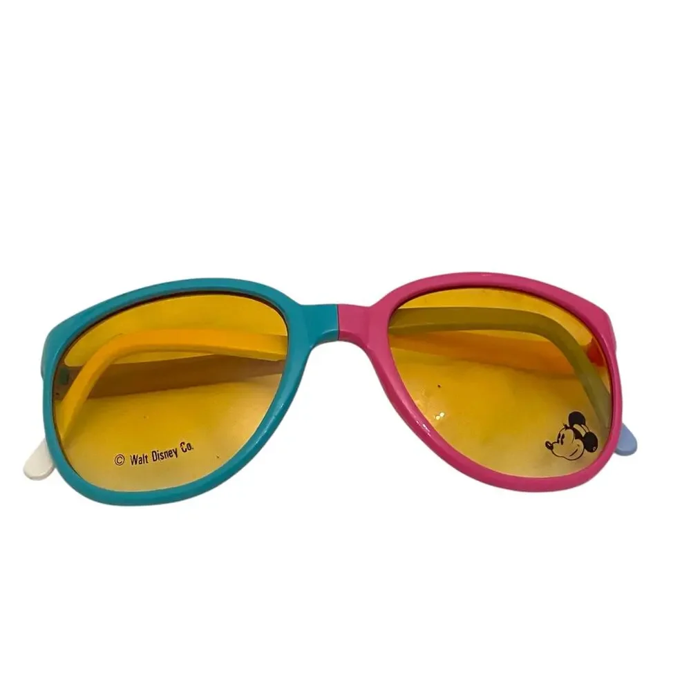 VERY RARE Vintage NIB Disney Minnie Multicolored Foldable Sunglasses with case